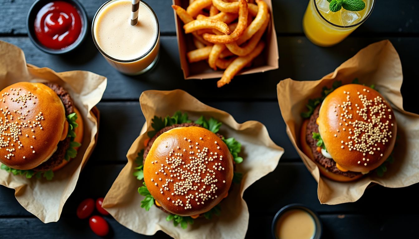 Mesa Yoss: hamburguesas, papas y malteada